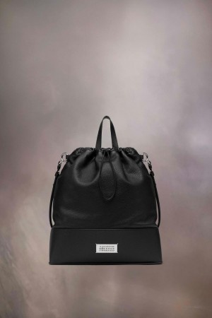 Maison Margiela 5AC Daily Drawstring Backpack Medium Svarta | SE_MM30668