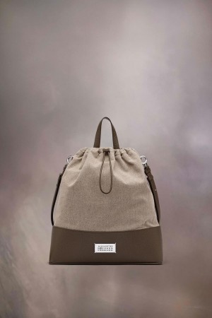 Maison Margiela 5AC Daily Drawstring Backpack Medium Grå | SE_MM23150
