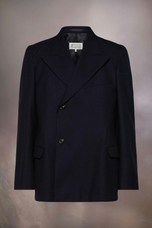 Maison Margiela Barathea Wool Suit Jacket Svarta | SE_MM21231