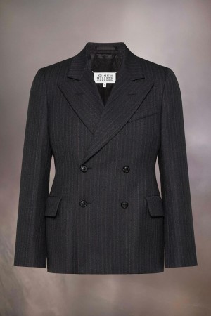 Maison Margiela Barathea Wool Suit Jacket Svarta | SE_MM19259