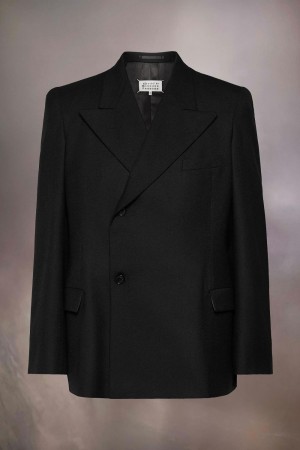Maison Margiela Barathea Wool Suit Jacket Svarta | SE_MM34009