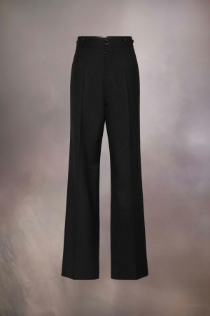 Maison Margiela Barathea Wool Trousers Svarta | SE_MM37744