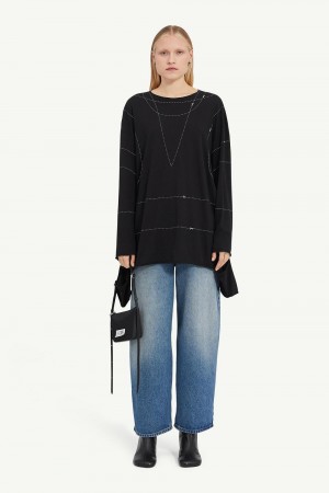 Maison Margiela Basic Jersey Sweatshirt Svarta | SE_MM54234
