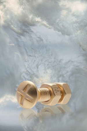 Maison Margiela Bolt And Nut Screw Earring Guld | SE_MM53627