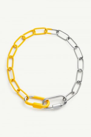 Maison Margiela Carabiner Necklace Silver Guld | SE_MM81453