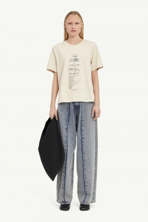 Maison Margiela Care Label Print Cotton T-shirt Vita | SE_MM26510