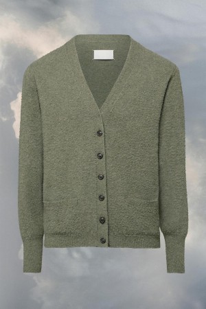 Maison Margiela Cashmere Knit Cardigan Gröna | SE_MM34674