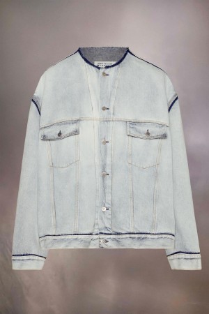 Maison Margiela Collarless Denim Jacket Ljusblå | SE_MM60322