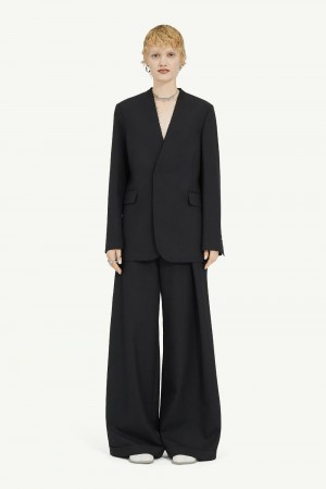 Maison Margiela Collarless Padded Suit Jacket Svarta | SE_MM51058