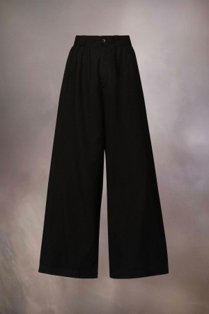 Maison Margiela Cotton Linen Canvas Trousers Svarta | SE_MM77298