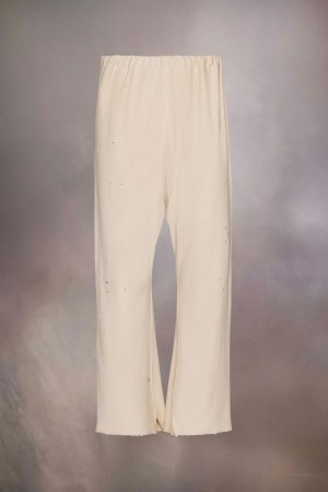 Maison Margiela Cut-out Hem Sweatpants Beige | SE_MM75003