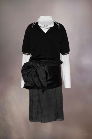 Maison Margiela DéCortiqué Midi Dress Svarta Vita | SE_MM40589
