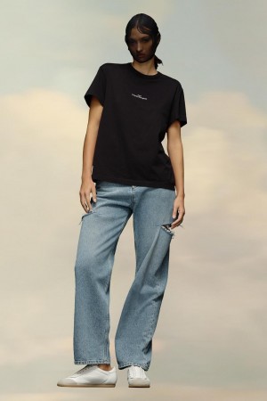 Maison Margiela Distorted Logo T-shirt Svarta | SE_MM95235