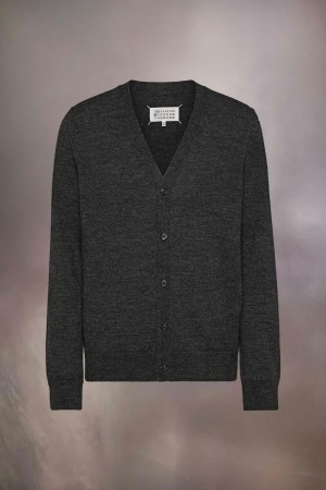 Maison Margiela Elbow Patch Cardigan Mörkgrå | SE_MM51876