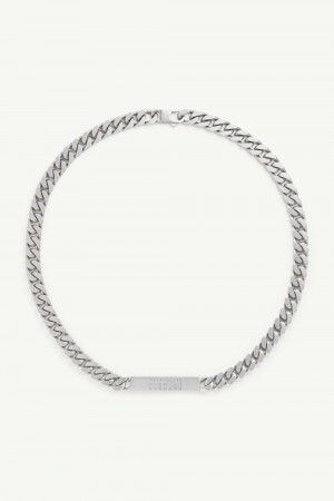Maison Margiela Embossed Numeric Necklace Silver | SE_MM66886