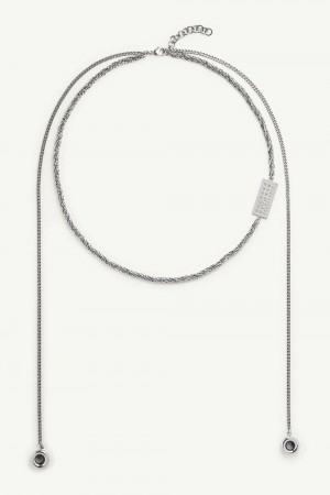 Maison Margiela Embossed Numeric Necklace Silver | SE_MM54396