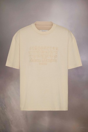 Maison Margiela Embroidered Logo T-shirt Bruna | SE_MM13997