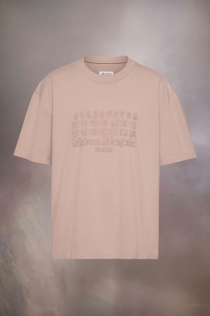 Maison Margiela Embroidered Logo T-shirt Korall | SE_MM13546