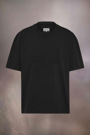 Maison Margiela Embroidered Logo T-shirt Svarta | SE_MM54653