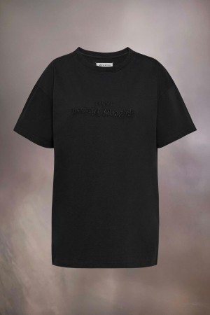 Maison Margiela Embroidered Logo T-shirt Svarta | SE_MM22259