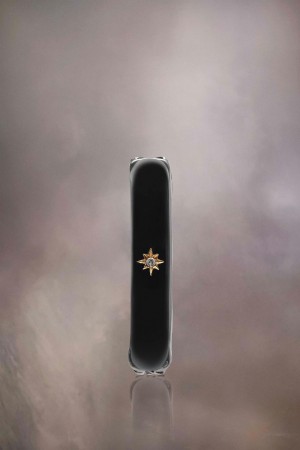 Maison Margiela Enamel Ring Silver Svarta | SE_MM21601