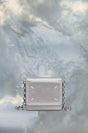 Maison Margiela Four Stitches Chain Wallet Small Grå | SE_MM84427