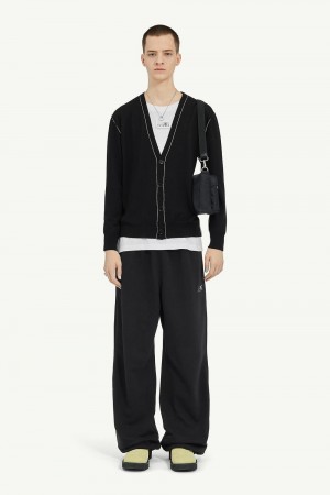 Maison Margiela Gauge 12 Lightweight V Neck Cardigan Svarta | SE_MM77284