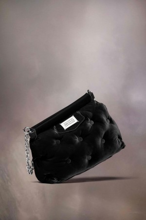 Maison Margiela Glam Slam Classique Small Velvet Svarta | SE_MM13799