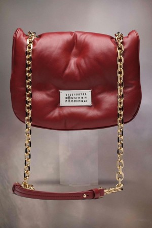 Maison Margiela Glam Slam Recicla Flap Small Röda | SE_MM76827