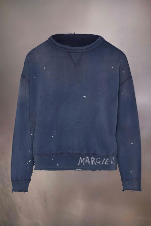 Maison Margiela Handwritten Logo Sweatshirt Blå | SE_MM58696