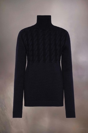 Maison Margiela High-neck Virgin Wool Sweater Svarta | SE_MM13512