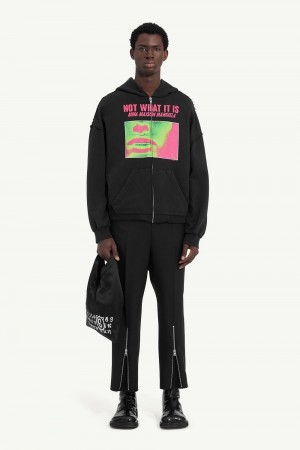 Maison Margiela Hooded Print Sweatshirt Svarta | SE_MM89844