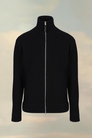 Maison Margiela Knit Zip-up Cardigan Svarta | SE_MM28644
