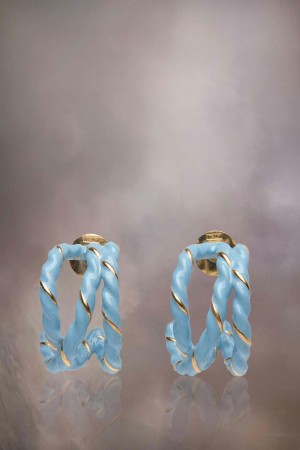 Maison Margiela Laces Earrings Blå | SE_MM39855