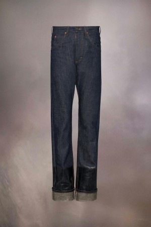 Maison Margiela Lacquered Turn-up Jeans Grå | SE_MM75578