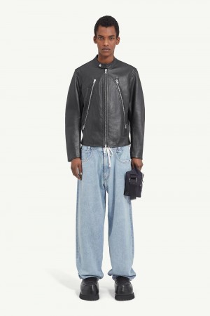 Maison Margiela Leather Jacket Svarta | SE_MM50820