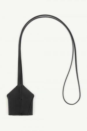 Maison Margiela Leather Key Ring Svarta | SE_MM48789