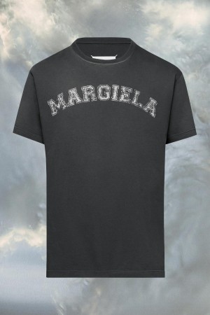 Maison Margiela Logo Cotton Jersey T-shirt Mörkgrå | SE_MM42461
