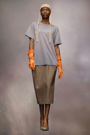 Maison Margiela Logo Cotton Jersey T-shirt Lila | SE_MM77070
