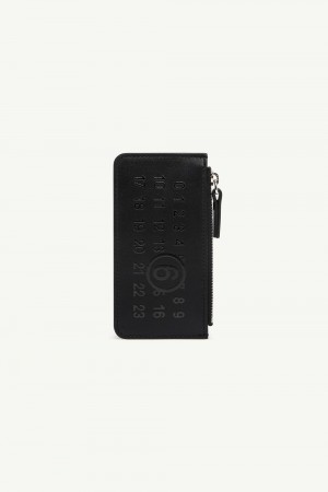 Maison Margiela Numeric Logo Zip Card Holder Svarta | SE_MM79555
