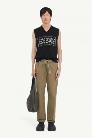 Maison Margiela Numeric Wool Gilet Svarta | SE_MM50972