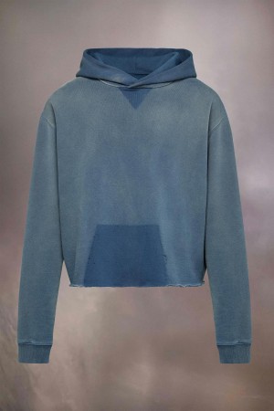 Maison Margiela Organic Cotton Logo Hoodie Blå | SE_MM22840