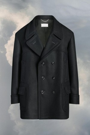 Maison Margiela Oversized Caban Coat Svarta | SE_MM23739