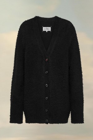 Maison Margiela Oversized Piled Cardigan Svarta | SE_MM82552