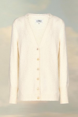 Maison Margiela Oversized Piled Cardigan Beige | SE_MM21808
