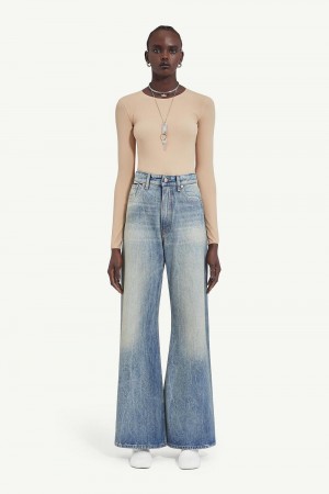Maison Margiela Oversized Wide-leg Jeans Blå | SE_MM79428