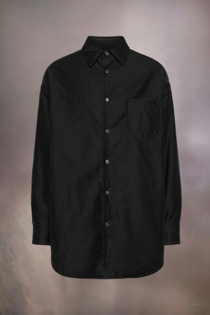 Maison Margiela Padded Satin Cotton Shirt Svarta | SE_MM74314
