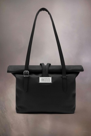 Maison Margiela Paper Shoulder Bag Medium Svarta | SE_MM36815