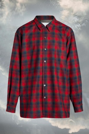 Maison Margiela Pendleton Oversized Shirt Röda | SE_MM70852