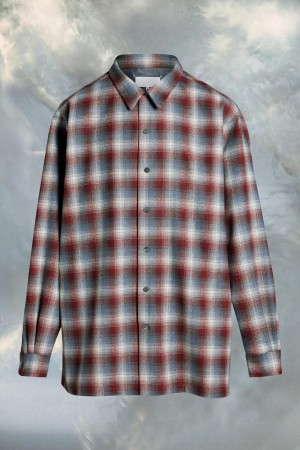 Maison Margiela Pendleton Oversized Shirt Röda Grå | SE_MM55017